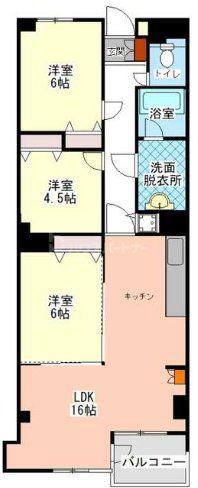 MKマンション 矢作台パレス(3LDK/1階)の間取り写真