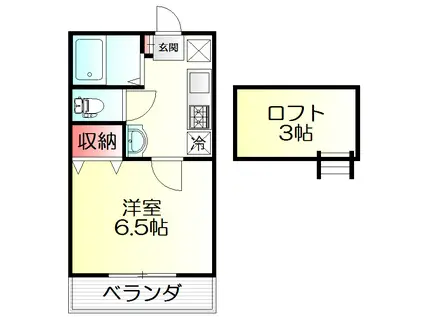 DSコート・21(1K/2階)の間取り写真