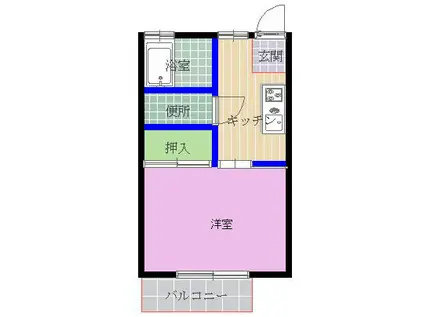 ドミールひめご A棟(1K/1階)の間取り写真