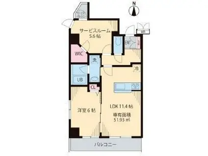 インペリアル パーク I(1SLDK/7階)の間取り写真