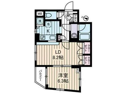 OCTOFOLIA(1LDK/2階)の間取り写真