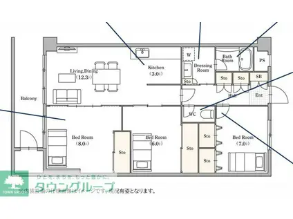 PLENDY浦和別所(3LDK/2階)の間取り写真