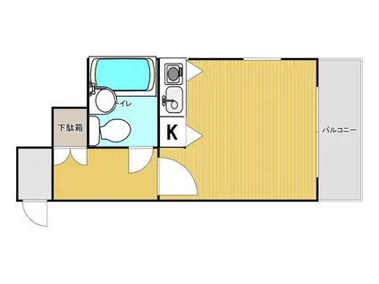 ロマネスク白金第2(1K/4階)の間取り写真