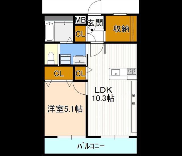 レジデンス八竜(1SLDK/1階)の間取り写真
