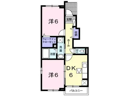 エメラルド・K I(2DK/1階)の間取り写真