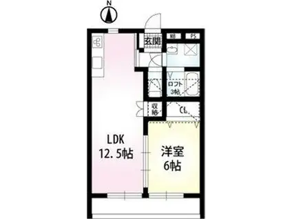 ジュールエストII(1LDK/1階)の間取り写真