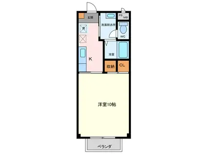 プランドールハイツ(1K/2階)の間取り写真