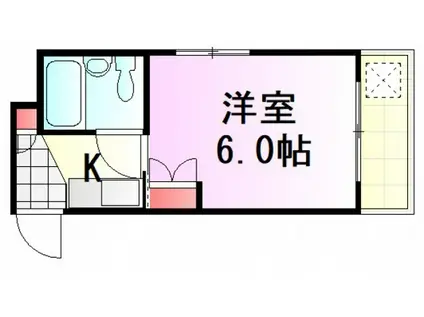 メゾン大州(1K/4階)の間取り写真