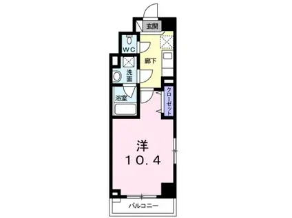 ブライトハーモニー(1K/2階)の間取り写真