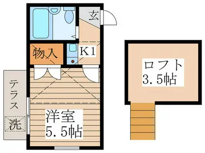 富士コスモス(1K/1階)の間取り写真