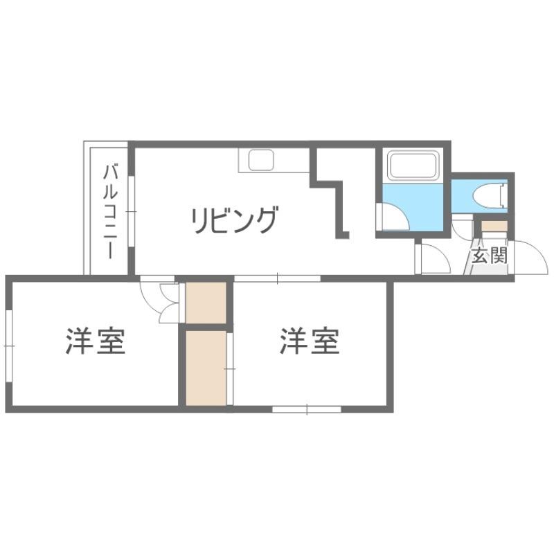サンライト発寒(2DK/1階)の間取り写真