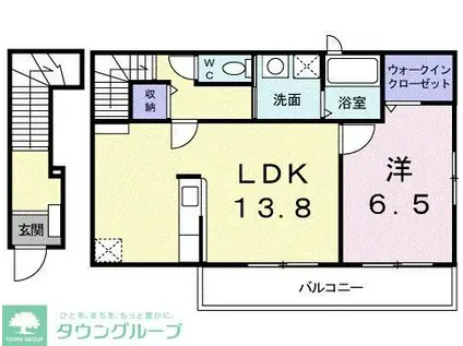 ポラリス(1LDK/2階)の間取り写真
