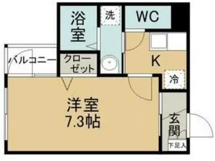 EXGRANDE長町1丁目(1K/1階)の間取り写真