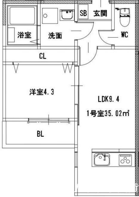 フォレスト横浜(1LDK/2階)の間取り写真