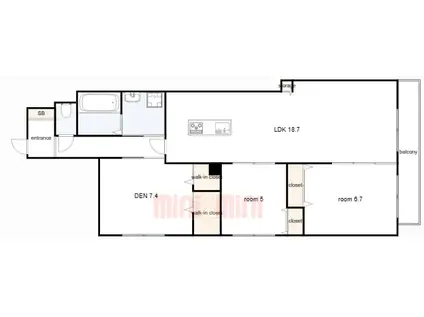 HEBEL MAISON 甲子園(2SLDK/2階)の間取り写真