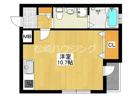 グレーシアSK(ワンルーム/1階)の間取り写真