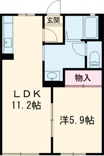 ルーブル(1LDK/1階)の間取り写真