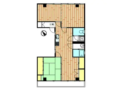 横小ビル(2LDK/2階)の間取り写真