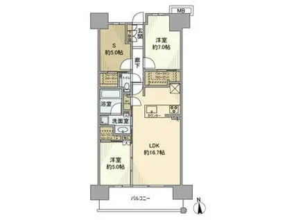 シティタワー葵(2SLDK/4階)の間取り写真