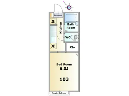 ザ・ヴィレッジ(1K/1階)の間取り写真