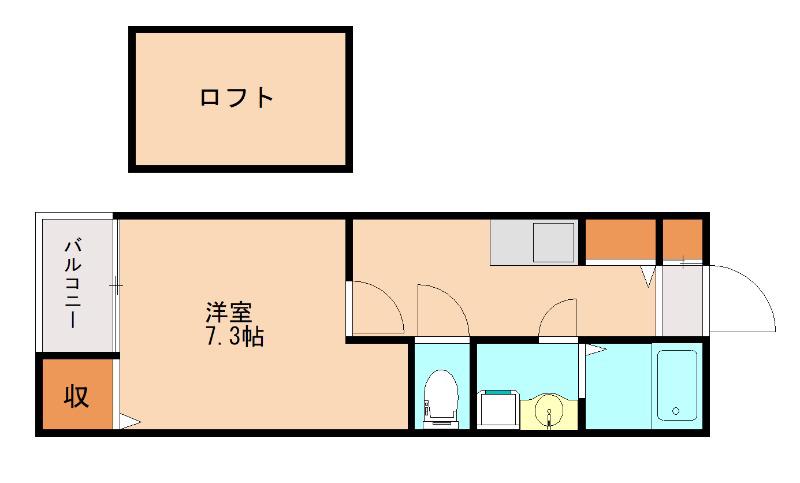 コスモエルスト(1K/2階)の間取り写真
