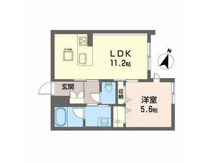 THE HEAVEN(1LDK/1階)の間取り写真