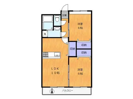 エザンス(2LDK/2階)の間取り写真