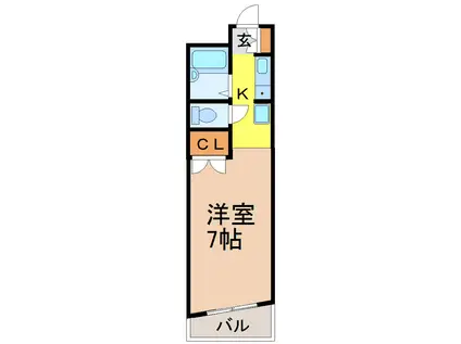 サニーサイドII(1K/1階)の間取り写真