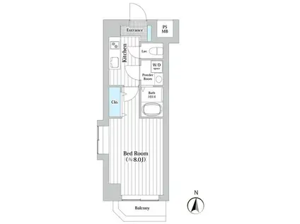 MO・AI川崎西口(1K/8階)の間取り写真