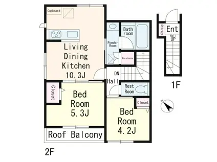 シティパル富士本(2LDK/2階)の間取り写真
