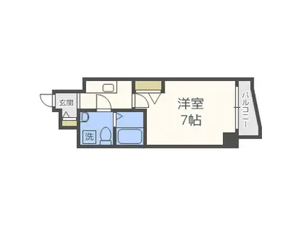 セレニテ上町台(1K/10階)の間取り写真