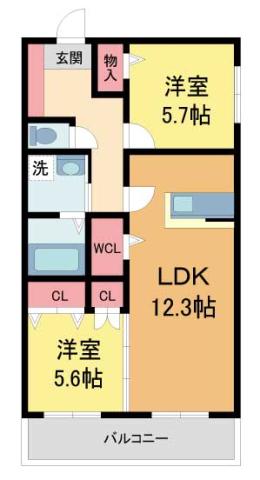 LIZE西宮仁川(1SLDK/3階)の間取り写真