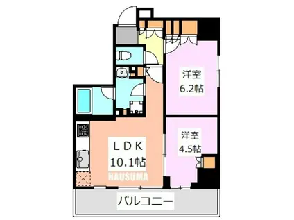 パークアクシス西巣鴨(2LDK/13階)の間取り写真