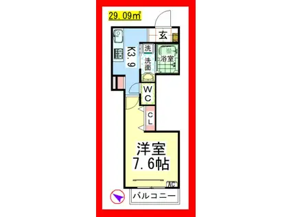 AF プリンス町田(1K/3階)の間取り写真