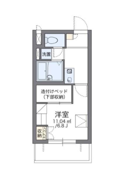 レオパレスルフナ(1K/4階)の間取り写真