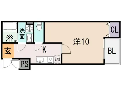 M&T近大前(1K/1階)の間取り写真