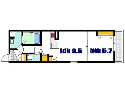 サンセベリア幸(1LDK/3階)の間取り写真