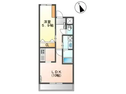 ブルーリッジ(1LDK/2階)の間取り写真