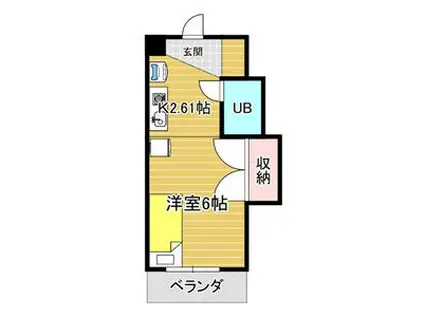 アーバンドエル川名山(ワンルーム/3階)の間取り写真