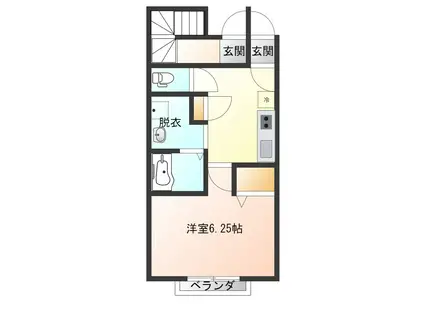 メゾンさくら(1K/1階)の間取り写真