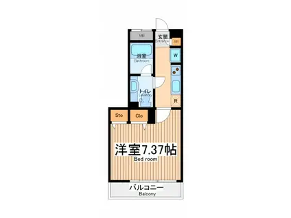 ＪＲ京浜東北線 鶴見駅 徒歩9分 5階建 築19年(1K/4階)の間取り写真