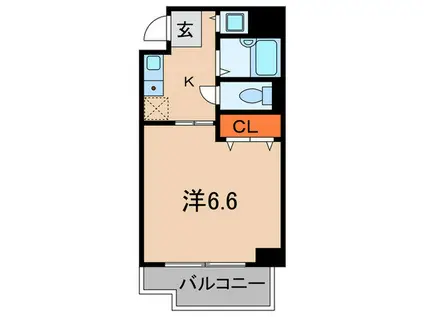 六甲グランフォーレ(1K/2階)の間取り写真