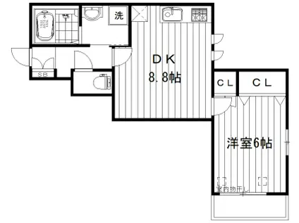 メゾン ラ・ピエール早稲田(1DK/3階)の間取り写真