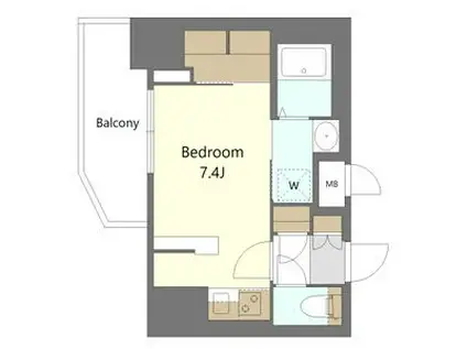 S-RESIDENCE庄内通駅前CURERE(ワンルーム/13階)の間取り写真