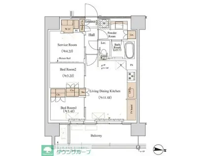 ブランシエスタ木場(2SLDK/10階)の間取り写真