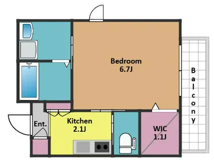 Y-NAC(1K/3階)の間取り写真