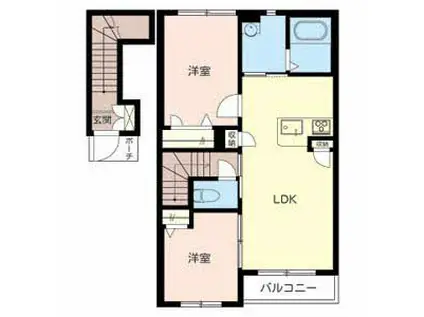 エミナールチャコ(2LDK/2階)の間取り写真