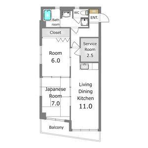 あさひレジデンス弐番館 イースト(2SLDK/3階)の間取り写真