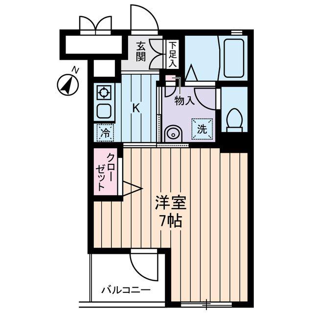 ノーザンハウス(1K/3階)の間取り写真