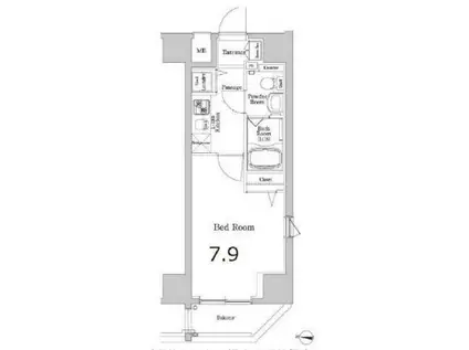 XEBEC木場(1K/11階)の間取り写真